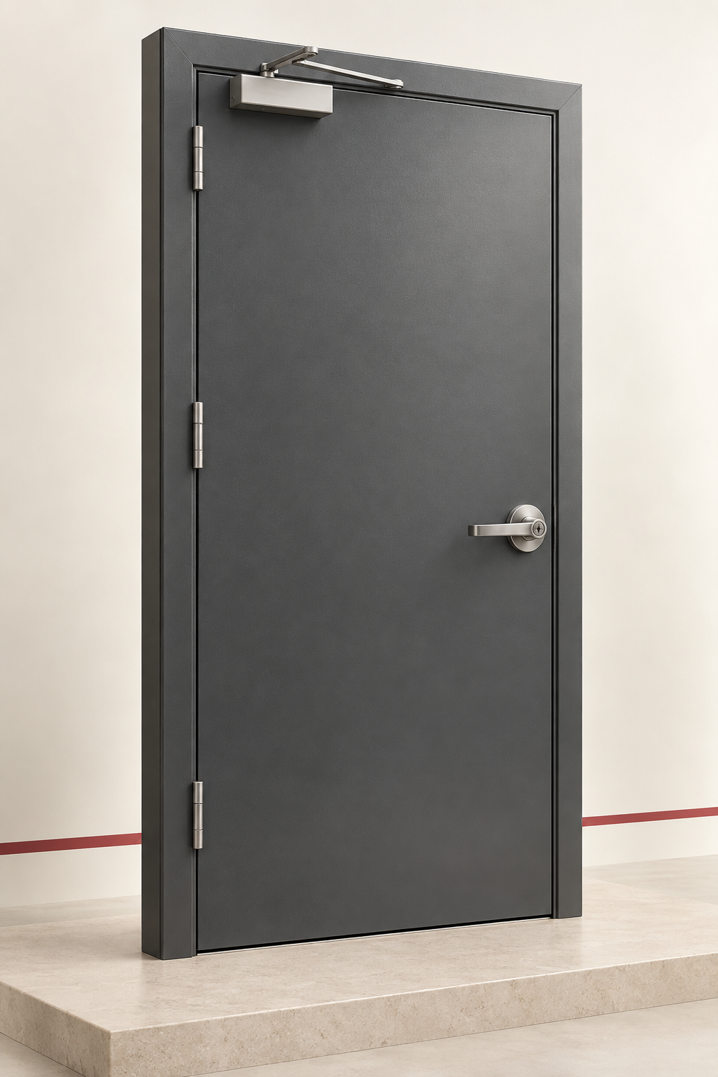 Single-leaf fire-rated door